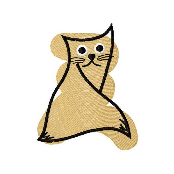 Beige cat 1 embroidery design - Embroidery Design