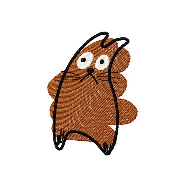 Brown cat 1 embroidery design - Embroidery Design