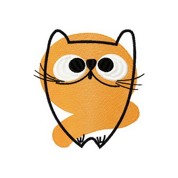Orange cat 1 embroidery design - Embroidery Design