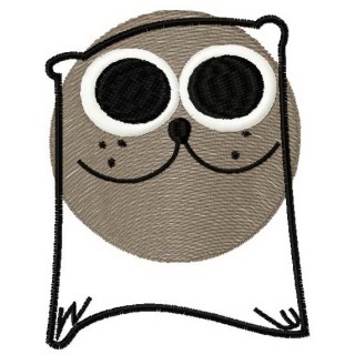 Gray cat 2 embroidery design - Embroidery Design