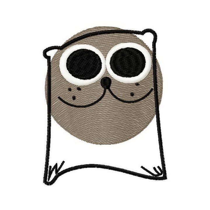 Gray cat 2 embroidery design - Embroidery Design