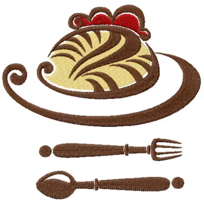 Desert-themed embroidery design featuring cacti and sun motifs, ideal for kitchen textiles and decor.