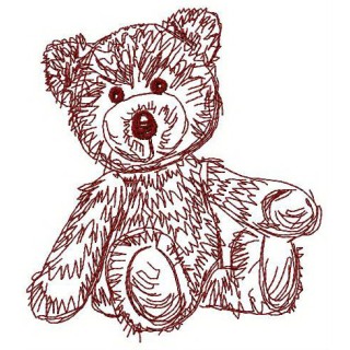 Old bear toy embroidery design - Embroidery Design