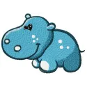 Tiny hippo embroidery design showcasing a cute hippo motif, ideal for stitching on t-shirts and baby onesies.