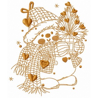 Snowman in love 4 embroidery design - Embroidery Design
