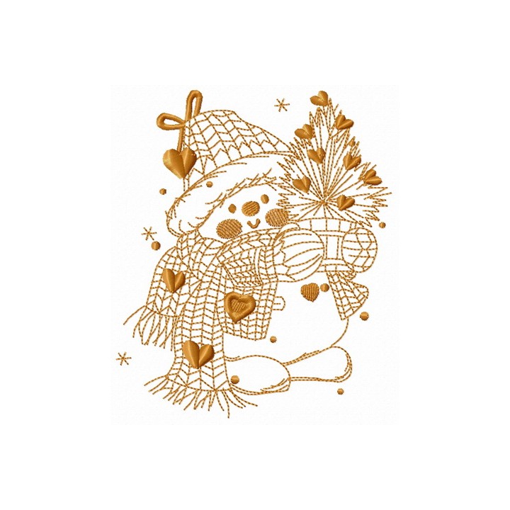 Snowman in love 4 embroidery design - Embroidery Design