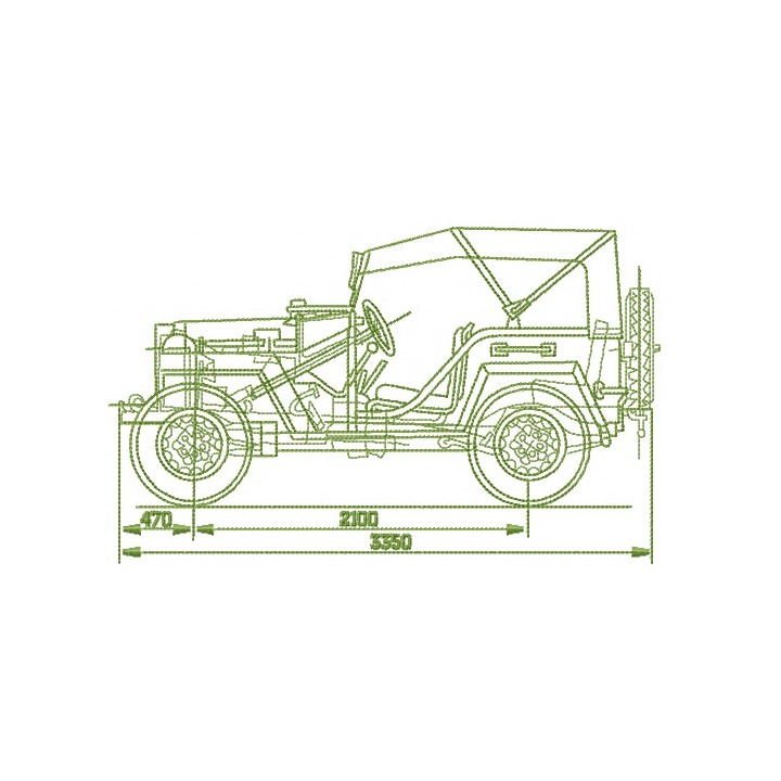 Car plan embroidery design - Embroidery Design