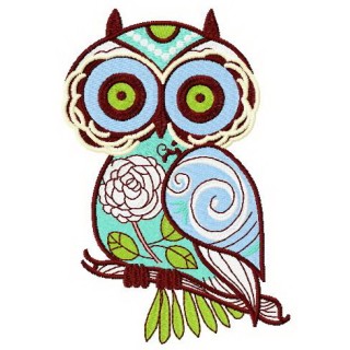 Summer owl 2 embroidery design - Embroidery Design