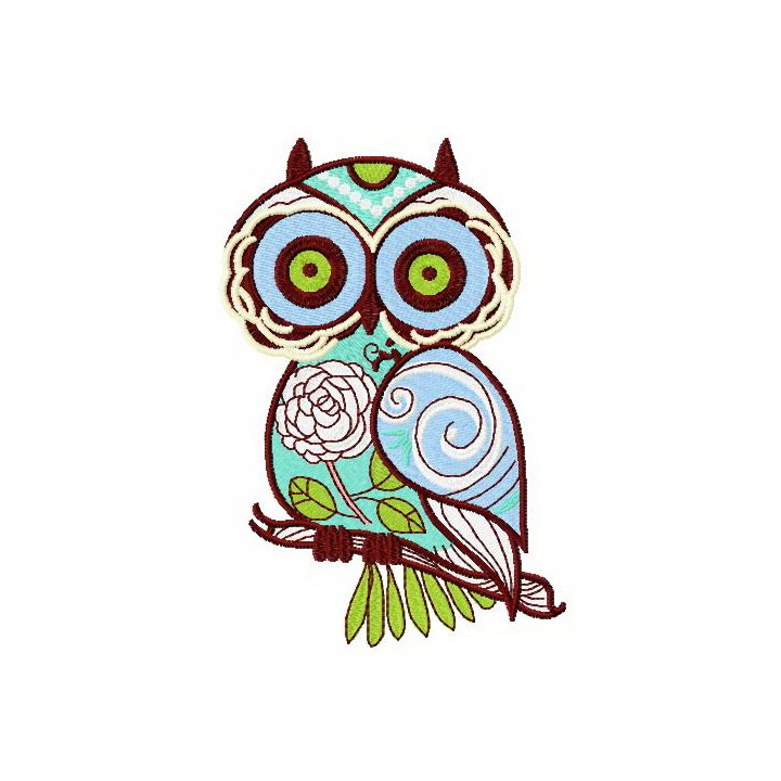 Summer owl 2 embroidery design - Embroidery Design