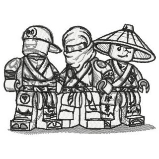 Lego Ninjago heroes embroidery design - Embroidery Design