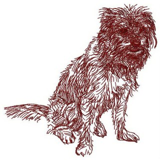 Shaggy dog embroidery design - Embroidery Design