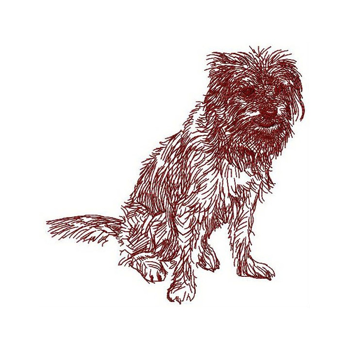 Shaggy dog embroidery design - Embroidery Design