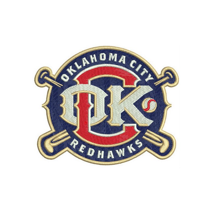 Oklahoma City Redhawks logo embroidery design - Embroidery Design