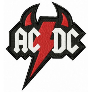 AC/DC devil logo embroidery design - Embroidery Design
