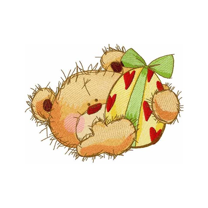 Teddy Bear with Easter Egg 6 embroidery design - Embroidery Design
