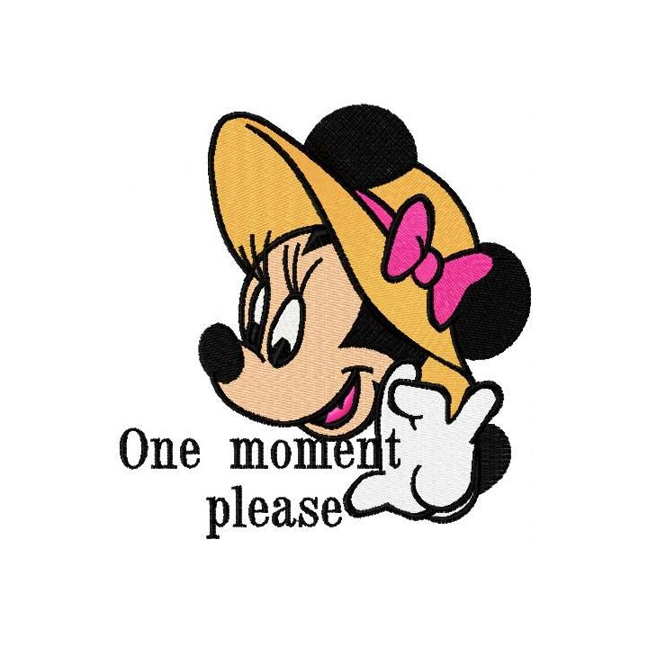 One moment please embroidery design - Embroidery Design