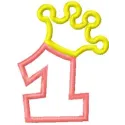 My first year applique embroidery design showcasing adorable motifs for baby onesies and blankets.