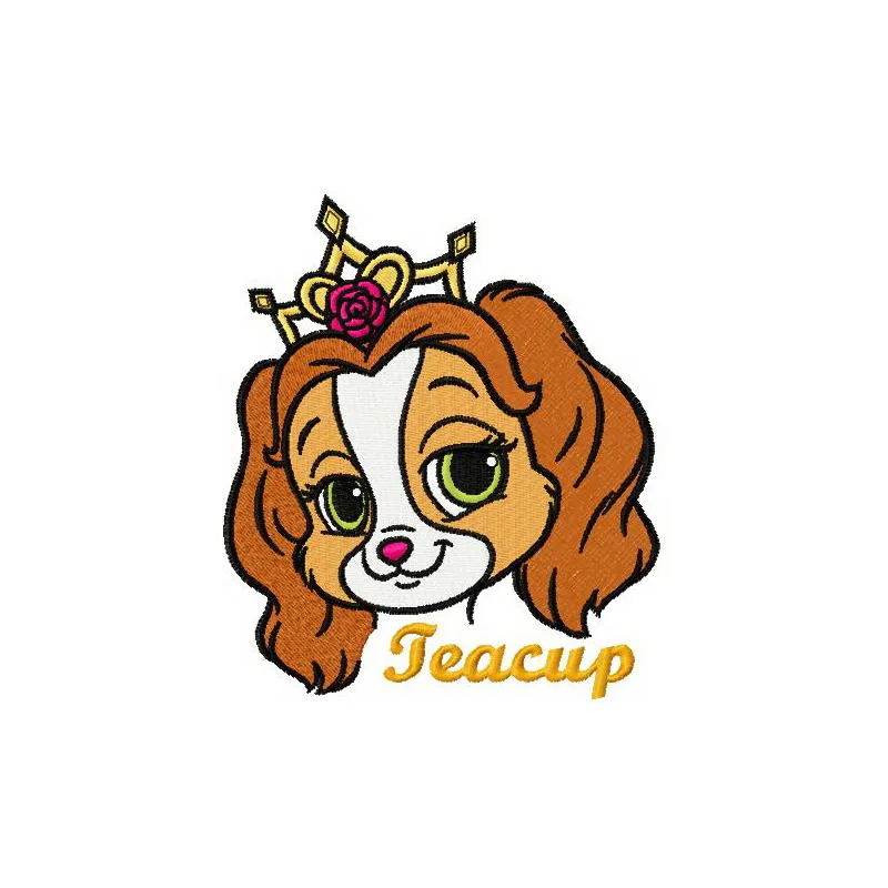 Teacup 2 embroidery design showcasing a whimsical teacup motif, perfect for palace pets themed projects.
