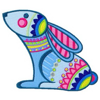 Rainbow bunny embroidery design - Embroidery Design