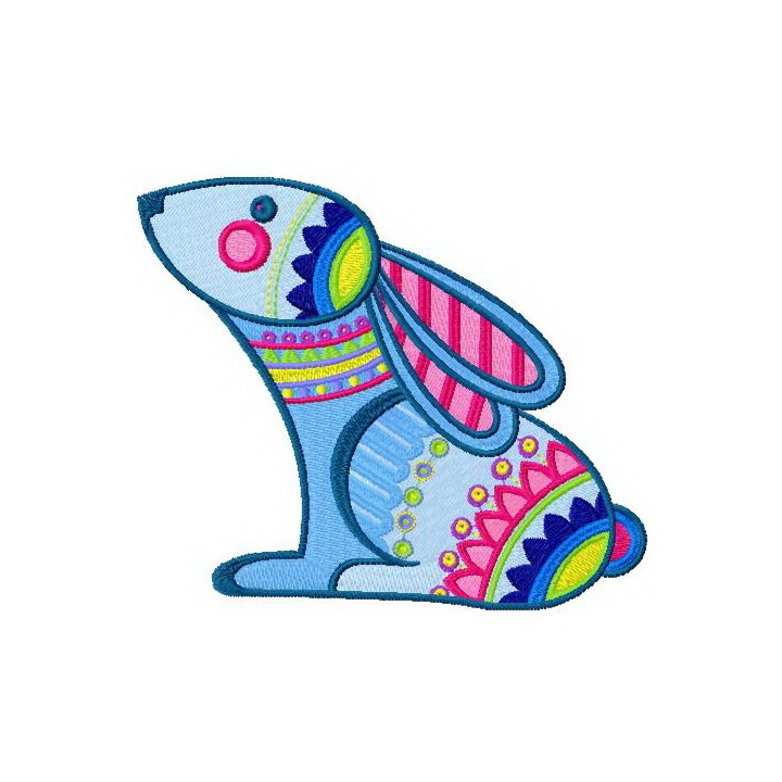 Rainbow bunny embroidery design - Embroidery Design
