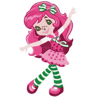 Preview of Strawberry Shortcake 5 embroidery design featuring a whimsical cake motif for women's apparel.