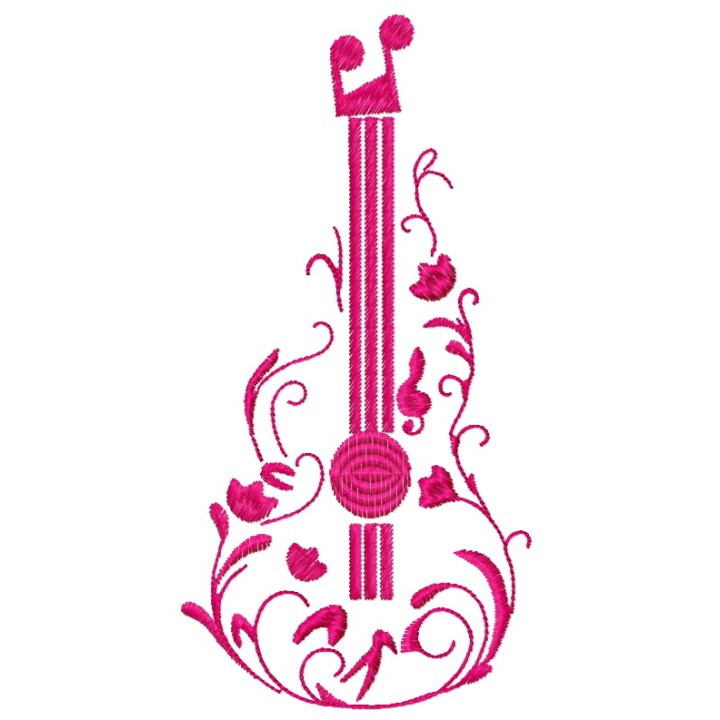 Guitar embroidery design - Embroidery Design