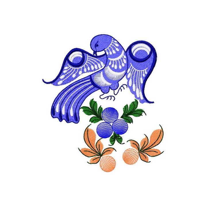 Blue firebird embroidery design - Embroidery Design