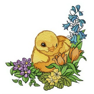 Yellow chick embroidery design - Embroidery Design