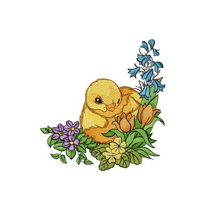 Yellow chick embroidery design - Embroidery Design