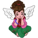 Little cute angel embroidery design showcasing a whimsical angel motif, perfect for embellishing baby onesies and pillows.