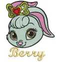Preview of the Palace Pets Berry embroidery design, showcasing a whimsical stitched motif for creative projects.