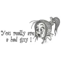 You Really Are A Bad Guy embroidery design featuring a playful motif inspired by Wreck-It Ralph.
