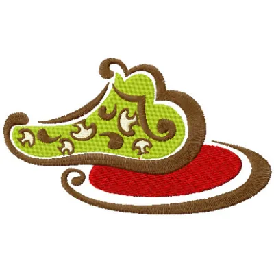 Cooked mushrooms embroidery design showcasing a delightful kitchen theme for creative stitching projects.