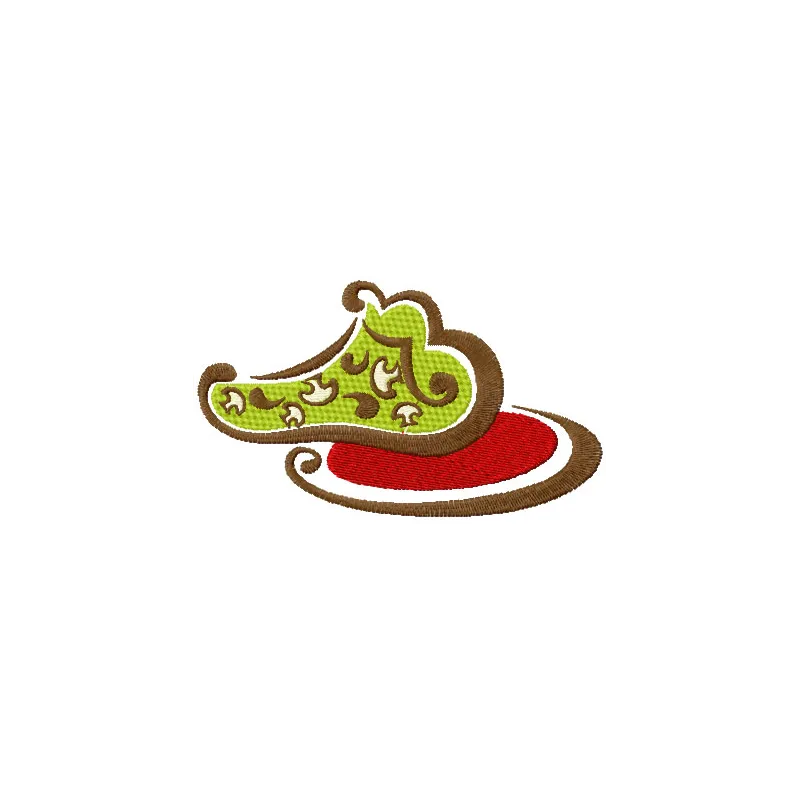 Cooked mushrooms embroidery design showcasing a delightful kitchen theme for creative stitching projects.