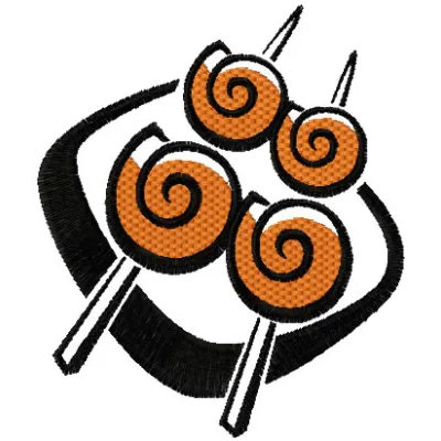 Sushi 1 embroidery design showcasing a fun kitchen-themed motif, perfect for embellishing towels or aprons.