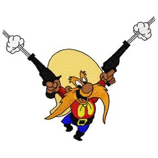 Yosemite Sam with guns embroidery design - Embroidery Design