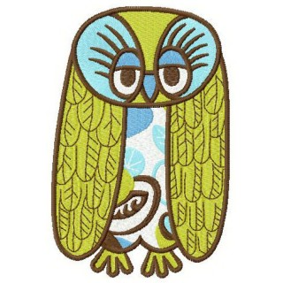 Sad owl embroidery design - Embroidery Design
