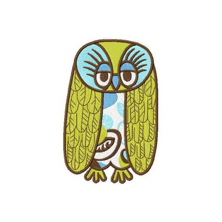 Sad owl embroidery design - Embroidery Design