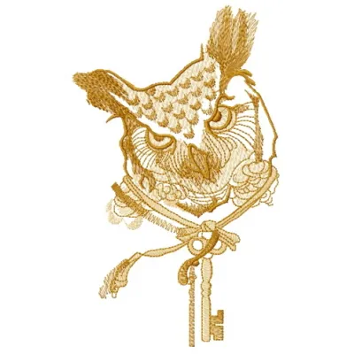 Sketch of an owl key keeper embroidery design, showcasing a whimsical and functional stitching pattern for home decor.