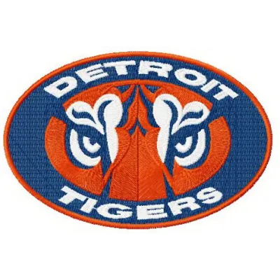 Detroit Tigers alternative logo embroidery design preview showcasing intricate stitching patterns for apparel.