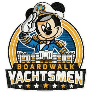 Mickey boardwalk yachtsmen embroidery design - Embroidery Design