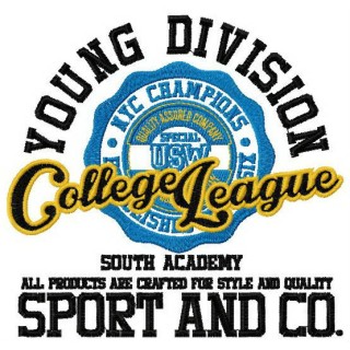 College league logo embroidery design - Embroidery Design