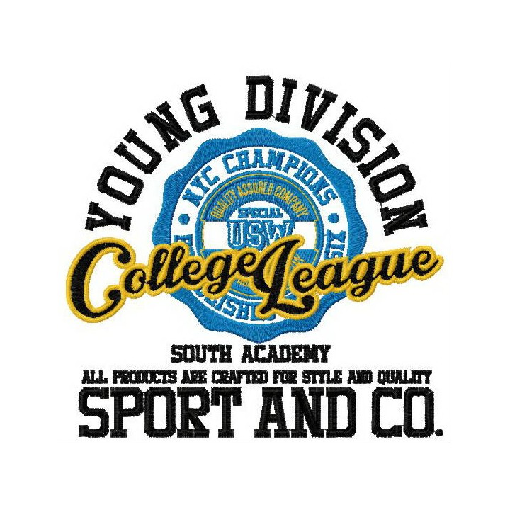 College league logo embroidery design - Embroidery Design