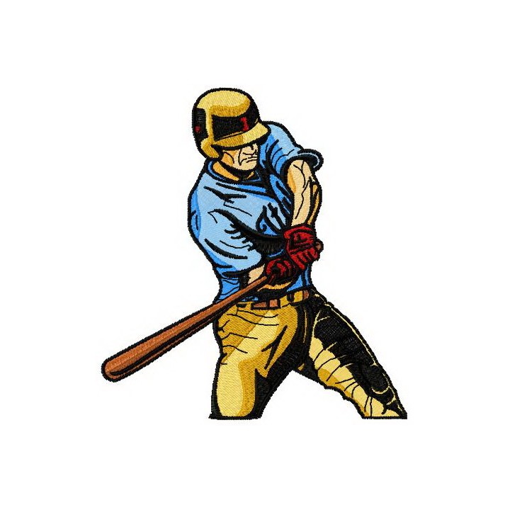 Baseball player 4 embroidery design - Embroidery Design