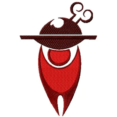 BBQ symbol embroidery design showcasing a grill and flames, ideal for kitchen-themed projects like aprons and towels.