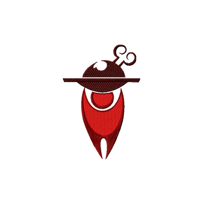 BBQ symbol embroidery design showcasing a grill and flames, ideal for kitchen-themed projects like aprons and towels.