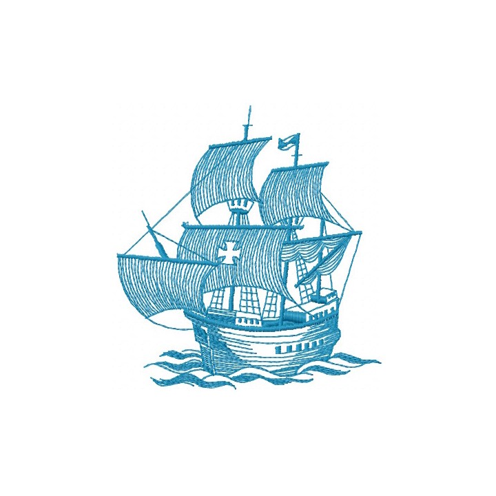 Spanish galleon embroidery design - Embroidery Design