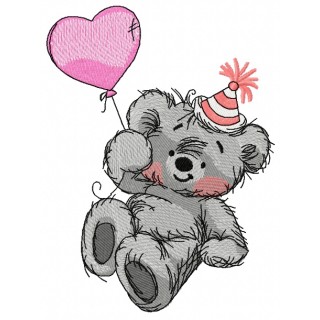 Bear's birthday 3 embroidery design - Embroidery Design