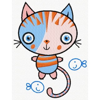 Alien cat embroidery design - Embroidery Design