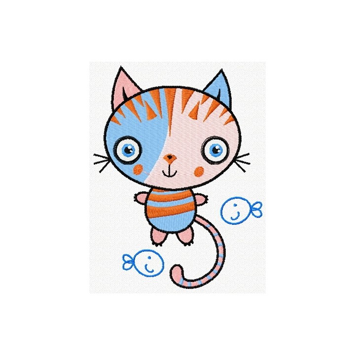 Alien cat embroidery design - Embroidery Design